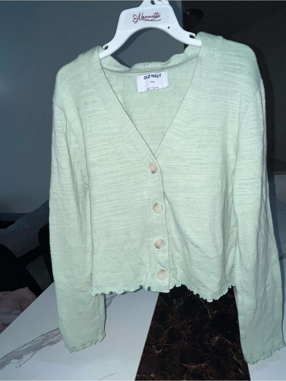 Old Navy Mint Green V-Neck Button Front Women's Cardigan